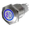 Mintice Acciaio Inossidabile 12V 3A Blu Luce Auto Bilanciere Pulsante | Interruttore a Levetta in Metallo Bottone 16mm Fendinebbia On off