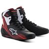 Alpinestars Scarpe da moto Faster-4, leggere e traspiranti, costruzione a maglia senza cuciture e protezione avanzata, Nero/Bianco