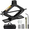 SHALL Cric a forbice, portata 2T, con cuscinetto in gomma a 360°, per SUV/berlina, piastra in acciaio allungata e ispessita (100-380 mm) con cricchetto e protezione antiruggine
