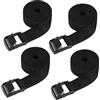 SHUBEIEUMI 4 PCS Cinghie di Fissaggio a Cricchetto,200cm x 2cm(Nero) | Cinghia di Ancoraggio con Chiusura, Adatto per Moto, Auto, Portabiciclette,Cinghie di Tensione