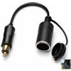 Quonex Adattatore da spina DIN a accendisigari, 12 V, 24 V, presa per moto, con cavo da 35 cm, presa impermeabile per auto con cavo in rame da 18 AWG, per scooter, ATV, GPS