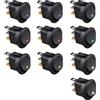 ETOPARS 10 Pezzi 12V 20A Interruttore A Bilanciere Rotondo per Auto | Indicatore Luminoso LED Blu Rosso Verde Giallo Bianco Interruttore a Levetta Impermeabile Rotondi Pulsante