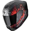 EXOCOM SCORPION EXO-391 WOLF Nero opaco-Argento-Rosso M