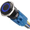 Mintice Auto Nero Caso 12V 16mm Interruttore a Levetta in Metallo Pulsante | Simbolo Luce Blu LED Cerchio Premi Il Bottone Interruttore Cavo Presa di Corrente