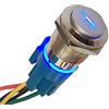 Mintice 12V Blu LED Veicolo Auto Momentaneo de Corno Pulsante Interruttore | Interruttore in Metallo del Clacson Altoparlante Bilanciere 19mm Cavo Presa