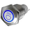 Mintice Acciaio Inossidabile 12V 3A Blu Luce Auto Bilanciere Pulsante | Interruttore a Levetta in Metallo Bottone 16mm Raggio Principale On off