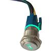 Mintice 12V Verde LED Veicolo Auto Momentaneo Corno Pulsante Interruttore | Interruttore in Metallo del Clacson Altoparlante Bilanciere 19mm Cavo Presa