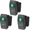 ETOPARS 3 X Robusto Auto Interruttore Pannello di Controllo Due luci Verde | Motor Acceso SPENTO 5Pin SPST Interruttore a levetta Impermeabile 12V 20A 24V 10A