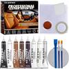 Quadence Kit Riparazione Pelle per Divano e Mobili, Kit Ripara Pelle e Finta Pelle per Sedili Auto, Giacca, Borsa e Scarpe, Ripara Graffi, Buchi, Strappi, Crepe e Spellature, Colore Regolabile