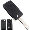 Jinpojun Guscio per Chiave Auto,Chiave Guscio per Auto,Telecomando 2 Tasti Compatibile con Peugeot 207 307 308 407 607 807 e Citroen C2 C3 C4 C5 C6 Picasso Custodia Chiave Cover