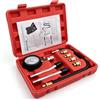 Wefflepod Tester di Compressione, Manometri Compressione per Motori Benzina, Olio Tester per Compressione, 0-21 Bar o 0-300 PSI con 4 Adattatore M10 M12 M14 M18 per Test di Pressione e Perdite, Rosso