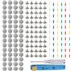 Generic Set di riparazione per tettuccio auto, 60 pezzi, per tutte le auto | Set di riparazione per tettuccio dell'auto, con spilli, cacciavite, metro a nastro (grigio)
