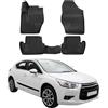 OMAC Tappetini in Gomma Tappetini Compatibili con Citroen DS4 2011-2015 TPE Tappetini Auto Nero 4X