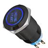 ETOPARS Nero Guscio 12V Auto Luce Blu LED Pulsante di Avviamento in Metallo | 19mm Interruttore a levetta Momentaneo Accensione Engine Start