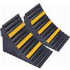 bimiti 2 cunei per freno in gomma, antiscivolo, robusti e resistenti | cunei inferiori per veicoli, 25 x 16 x 19 cm, adatti per camper, rimorchi auto, nero e giallo