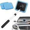 Generico Lavavetri magnetico doppia faccia, kit pulizia vetri auto, camion camper | Con Cuscinetti In Microfibra Manico Estensibile Strumento Per Pulizia Del Parabrezza Interno Per I Dettagli Interni Specchio