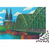 OERSZGINHFNH Cattedrale Gotica Ponte in Acciaio Puzzle 1000 Pezzi Carta per Adulti Vista Cittadina Sul Fiume Puzzle per Famiglia Relax Regalo Casa 52x38cm/1000pcs