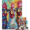 ZKYUBEK Puzzle da 1000 pezzi per adolescenti tre polli puzzle educativo per l'apprendimento ideale come regalo per tutta la famiglia 38x26cm