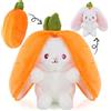 OSDUE Easter Bunny Peluche Carota Coniglio Plush Toys per 3-8 Anni Bambini | Puppet Giocattolo Doppio Lato Orecchie Morbide, Coniglietto di Pasqua Peluche Coniglio Animali Pupazzo Decorazioni Regalo