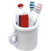 Joygoodta Accessori da bagno per casa delle bambole, spazzolino da denti in miniatura, dentifricio e set di tazze, piccoli giocattoli da bagno per l'arredamento della casa delle bambole, bianco