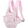 GAGAKU Porta bambole in cotone per bambini con spalline regolabili | Accessori per bambole da indossare davanti o dietro, lavabile in lavatrice, disponibile in diversi modelli, fiori rosa