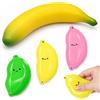 exatta 4 pezzi di banana Squishy, Sqweezy Stretchy Banana e tre piccole banane | Giocattolo lenitivo a forma di banana, strumento di relax per adulti, decorazione verde, giallo e rosa