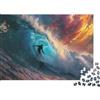 6N2X9A4S Sfida Onda Marina 1000 Pezzi Puzzle in Carta per Adulti Spesso Ecomateriale Allenamento Mentale Decorazione Parete Arte Surf 52x38cm/1000pcs
