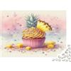 OERSZGINHFNH Cupcake Ananas Puzzle 1000 Pezzi Carta per Adulti Dolci Colorati Puzzle per Famiglia Relax Concentrazione Regalo Decorazione Casa 52x38cm/1000pcs