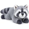 shownicer Peluche a forma di orsetto procione, 25 cm, realistico, grigio