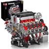 Mould King Kit modello motore 10130 V8 - 2718 pezzi per costruire un potente motore V8 - Kit di ingegneria STEM fai da te per ragazzi e adulti