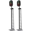 HOMOCONO Modello di Semaforo per Treni in Metallo e Abs 2 Pezzi Scala 1:87 Luce di Segnalazione Illuminata, Design Realistico per Layout Ferroviari e Scene DIY Creative