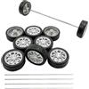 URIMPAVIDO 10 ruote per auto giocattolo da 26 mm, con 5 assi rotondi per albero fai da te, accessori di ricambio per auto radiocomandate, camion, robot (2 x 26 mm)