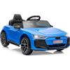 LALAHO RS E-tron GT - Auto elettrica per bambini, 12 V, con telecomando da 2,4 GHz, con clacson, LED, musica, 3-5 km/h, per bambini (azzurro)