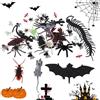 Amaxiu Set per Halloween con coleotteri realistici, 44 pezzi Gag scherzo trucco, scarafaggi finti, geco, scorpione, millepiedi, formica per decorazioni per feste