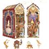 Tonecheer Book Nook Kit fai da te per adulti, puzzle 3D in legno, fermalibri in miniatura, decorazione per libreria, con copertura antipolvere e luci a LED, idea regalo (bestia e bellezza)