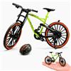 Danbghyuo Bicicletta da Dito, Mini Bicicletta Giocattolo,Modello Mini Bici- con casco | Finger Mountain bike, Modellino Bikes (1:10), Mountain Bike Decorazione per Scrivania,regalo di compleanno-17.8 * 10.8 * 6CM