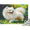 OERSZGINHFNH Cane Bianco Peloso Puzzle 1000 Pezzi Carta per Adulti Scena Bosco Esterno Gioco di Puzzle 1000 Pezzi Relax Decorazione Regalo 38x26cm/1000pcs