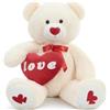MorisMos Orso Peluche 110cm, XXL Orsacchiotto Giganti Carini, Orsetto di Peluche Grande Morbido,Idee Regali San Valentino per Bambino Fidanzata San Valentino Compleanno Deco