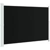 RJPLMFV Tenda Lateral retrattile 200 x 300 cm, colore: Nero | Poliestere ad acqua, Base in acciaio robusta, Indietro automatico, Accessori di montaggio inclusi