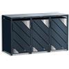 Metzler box pattumiere design antracite con accenti inox 3x240L, acciaio verniciato a polvere, resistente e chiudibile