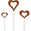 Nify Set di 3 picchetti decorativi a forma di cuore in ferro da giardino, tutori da giardino in ferro battuto a forma di cuore, adatti per giardini, cortili, balconi, orti e vasi di fiori.