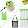 ytorgr Raccogli frutta con manico telescopico, 6,2 m | Con palo telescopico in acciaio inox, 2 tasche per la raccolta di agrumi e pere