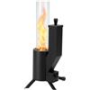 Onlyfire Stufa a Pellet da Tavolo con Tubo in Vetro | Riscaldatore da Esterno a Pellet per Giardino, Terrazza e Tavolo, Vista Panoramica a 360°, Autonomia di Circa 1 Ora