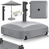 tillvex® Base per ombrellone PAVERA e Ruote e Freni | Zavorra ombrellone riempibile 37L/56kg | Piedistallo per ombrelloni Giardino e Mercato Ø1,8-3,7m | Resistente a intemperie e UV (Grigio)