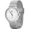 Svalbard SOL OG MÅNE Single Hand 24H Quarzo Acciaio Grigio Bianco Sole-Luna Orologio Uomo