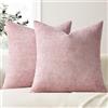 Topfinel Federe Cuscini Divano 50x50 cm Set Di 2 Color Rosa，Decorazioni Casa, Tessuto Ciniglia Fodera Decorativa Per Cuscino Da Con Cerniera Nascosta Adatta Divano Letto Giardino