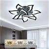 OTREN Lampadario Soggiorno Moderno 80cm, Plafoniera LED Soffitto Dimmerabile 3000k-6500k con Telecomando, Timing e Funzione di Memoria, Lampadario LED per Camera da Letto, Sala da Pranzo, Nero
