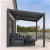 PURPLE LEAF Pergola Bioclimatica a Tetto Inclinato 2,5 x 3 m in Alluminio, Scarico Rapido Acqua, Lame Orientabili, Anti-UV Solare, Pergola Alluminio Ideale per Terrazza e Giardino, Grigio