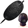 Generic Fermacapelli in pelle con bastoncino | Elastico per capelli con molletta per capelli in finta pelle | Forcina per capelli con coda di cavallo per capelli lunghi da donna per capelli in pelle
