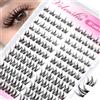 Veleasha Ciglia Cluster Manga Lash Clusters Spiky anime fai da te Estensioni ciglia naturali C Curl 8 - 16 mm, 120 pezzi ciglia singole con nastro di cotone nero (Manga04)